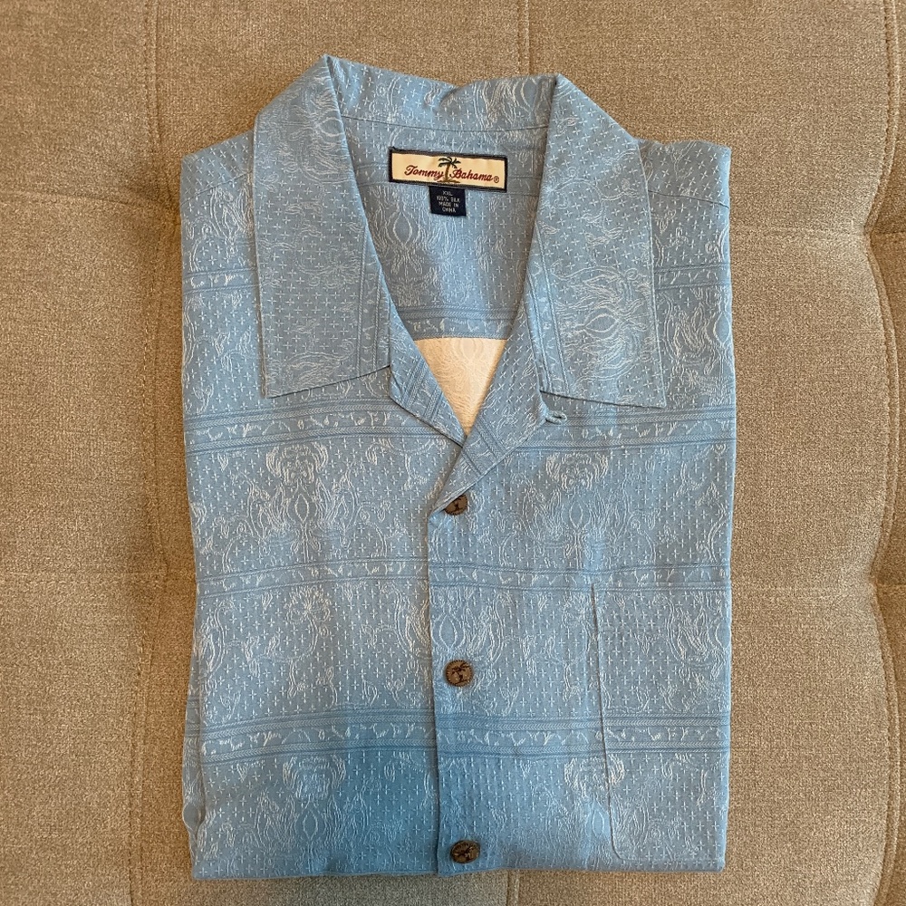 Tommy Bahama Men's Camp shirt XXL 100% silk